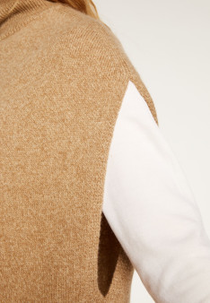 Sleeveless high neck tunic in wool and cashmere - Garance