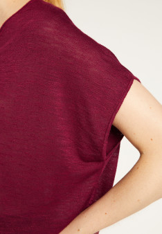 Slub linen V-neck T-shirt - Larra