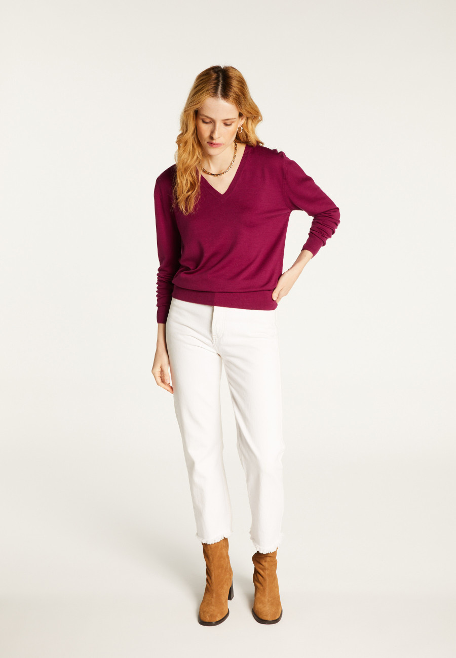 Pull col V en laine mérinos - Arya
