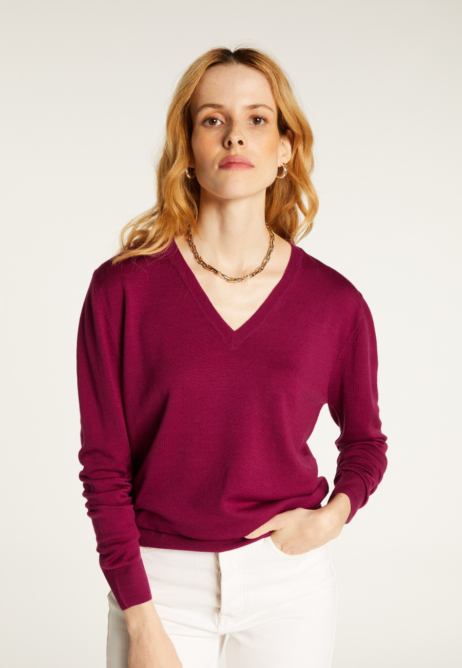 Pull col V en laine mérinos - Arya
