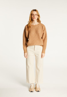 Pull ample maille fantaisie en laine cocon - Gassia