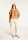 Loose-fit sweater with dots in cocoon wool - Gassia