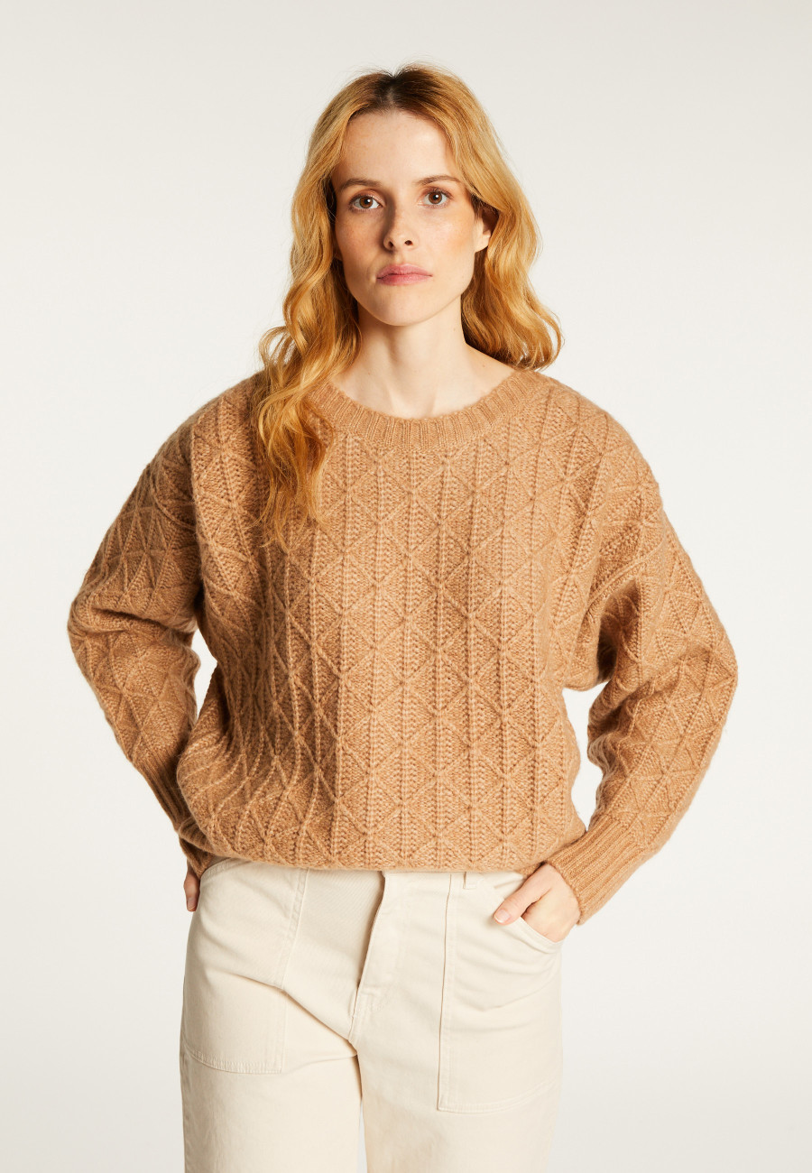 Pull ample à jeux de points en laine cocon - Gassia