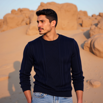 Pull torsadé en coton - Ridwane