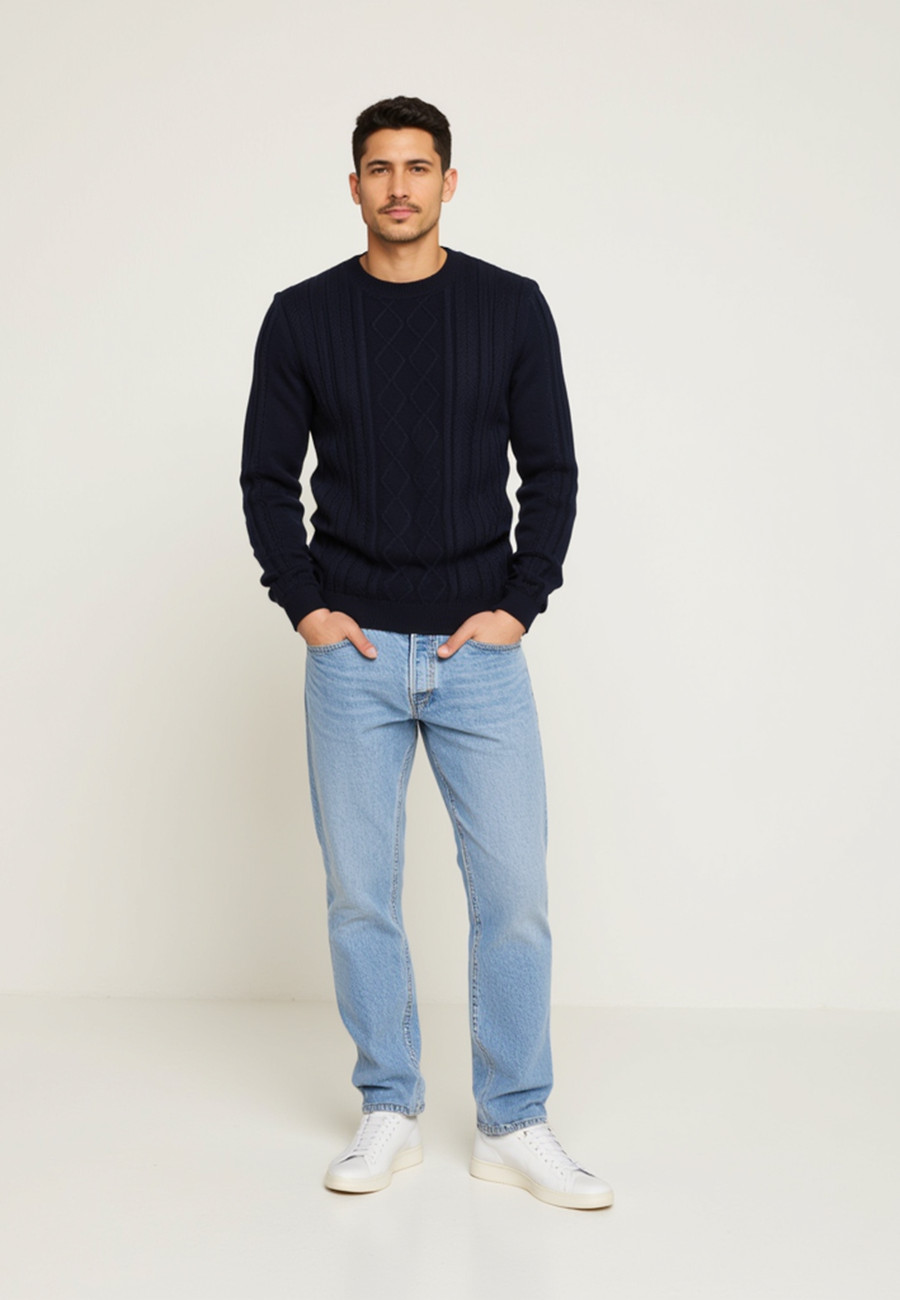 Pull torsadé en coton - Ridwane
