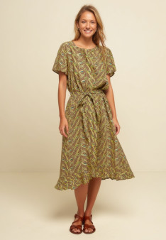 Robe longue à motifs en chaine et trame viscose - Sefiane
