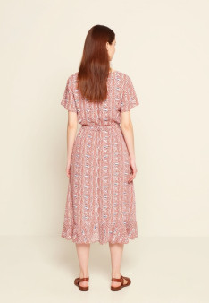 Robe longue à motifs en chaine et trame viscose - Sefiane