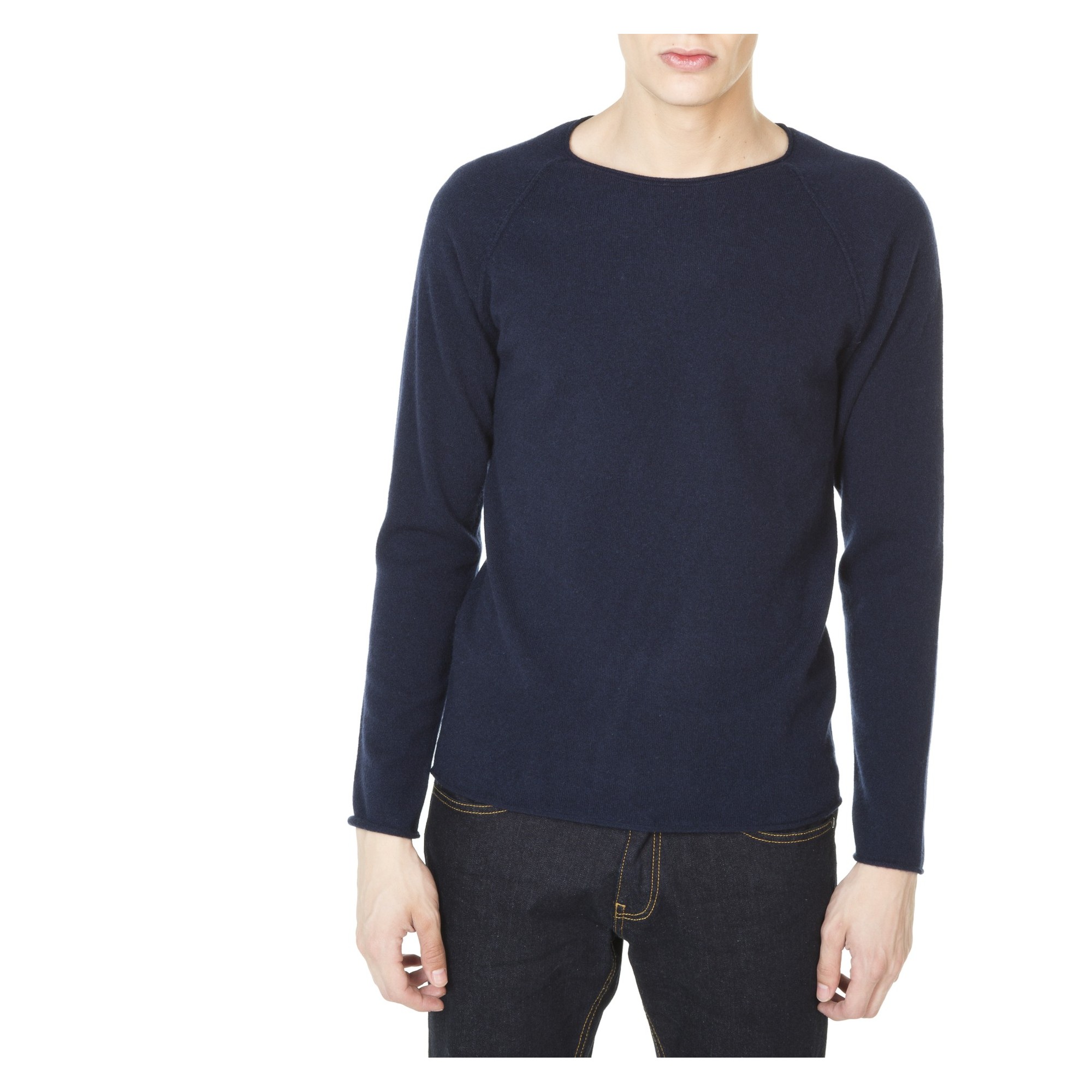 Round neck cashmere sweater for men