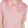 Polo motif géométrique en Fil Lumière Louise 4422 chimere- 24 rose clair