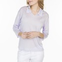 T-shirt col polo en Fil Lumière Lou 7090 fluorite - 16 violet clair 