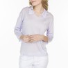 T-shirt col polo en Fil Lumière Lou 7090 fluorite - 16 violet clair 
