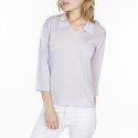 T-shirt col polo en Fil Lumière Lou 7090 fluorite - 16 violet clair 