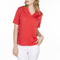 Tshirt col polo en Fil Lumière Lydie 6081 berlingot- 19 rouge clair