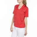 Tshirt col polo en Fil Lumière Lydie 6081 berlingot- 19 rouge clair