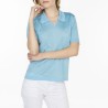 Tshirt col polo en Fil Lumière Lydie 7100 celestial- 04 bleu clair