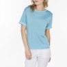 T-shirt uni manches fantaisie en Fil Lumière Laurie 7100 celestial- 04 bleu clair 