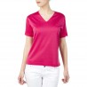 Tshirt col v manches courtes Fil Lumière Débora 0765 flamand - 25 rose moyen