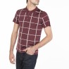 Polo homme carreaux Fil Lumière Marin