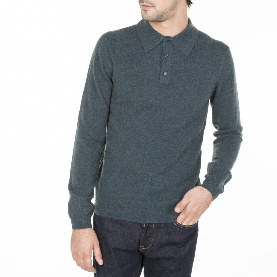 Pull col polo en cachemire Charlie