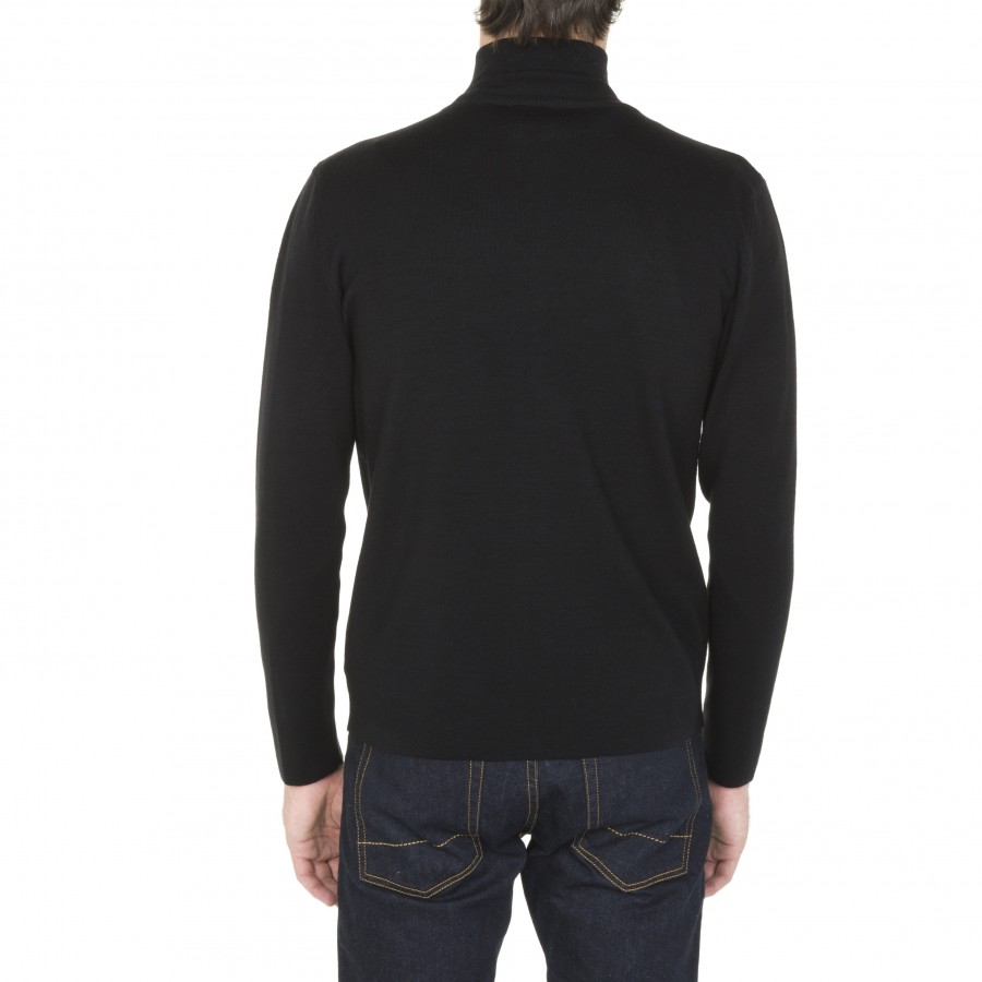 Gilet zippé avec poche en laine Maxence 6110 Noir - 01 noir