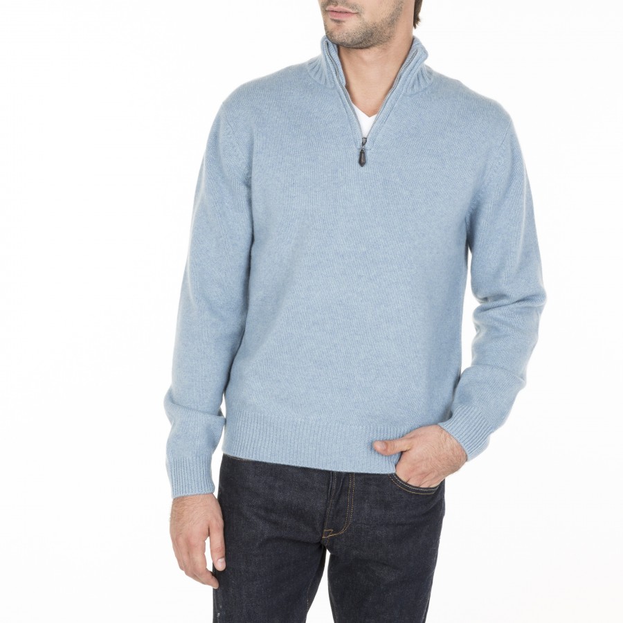 Cashmere cardigan with zipped collar Claude