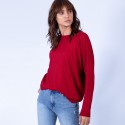 Pull oversize à côtes Gladys 6375 Laque - 52 Rouge