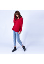 Pull col V boutonné en laine Gaëlle 6375 Laque - 52 Rouge