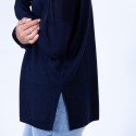 Pull col V boutonné en laine Gaëlle 6340 Marine - 05 Bleu marine