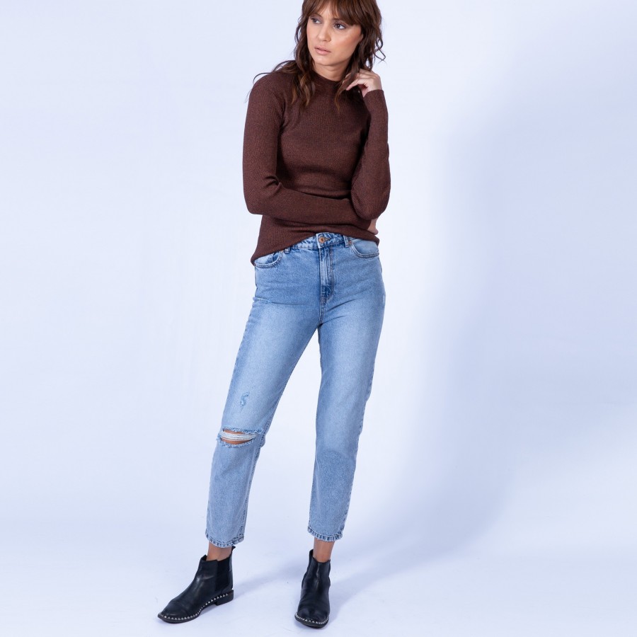 Skinny ribbed polo-neck - Ginette