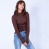 Pull chaussette col montant - Ginette 6371 Santal - 20 Rouge f