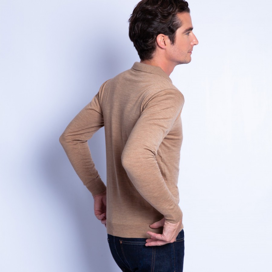 Polo collar sweater in wool - Eni