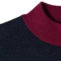 Bicolour merino wool jumper with stand-up collar - Fortune