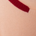 Pull col rond bicolore cachemire - Ellipse 6311 nude cerise - 85 nude