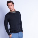V collar sweater in merino wool - Fox