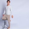 Pull col tunisien en cachemire - Henry 6366 plume - 81 gris pale
