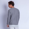 Pull ras du cou en coton cachemire - Hizoka 6344 rafale - 09 gris moyen