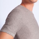 T-shirt col rond en coton cachemire - Hideo 6362 gazelle - 14 beige fonce