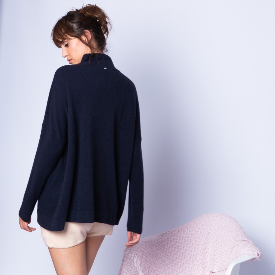 Cashmere jumper with stand-up collar – Hatty