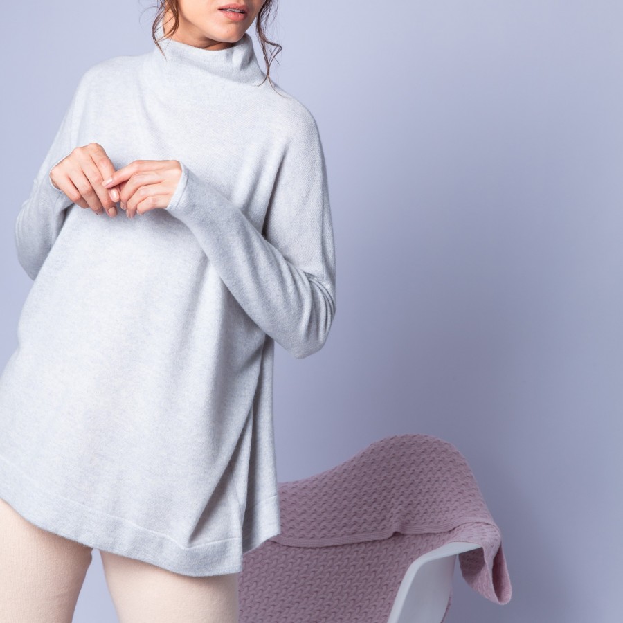 Cashmere jumper with stand-up collar – Hatty
