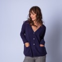 Gilet large en cachemire - Gaby 6373 pensee - 17 Violet