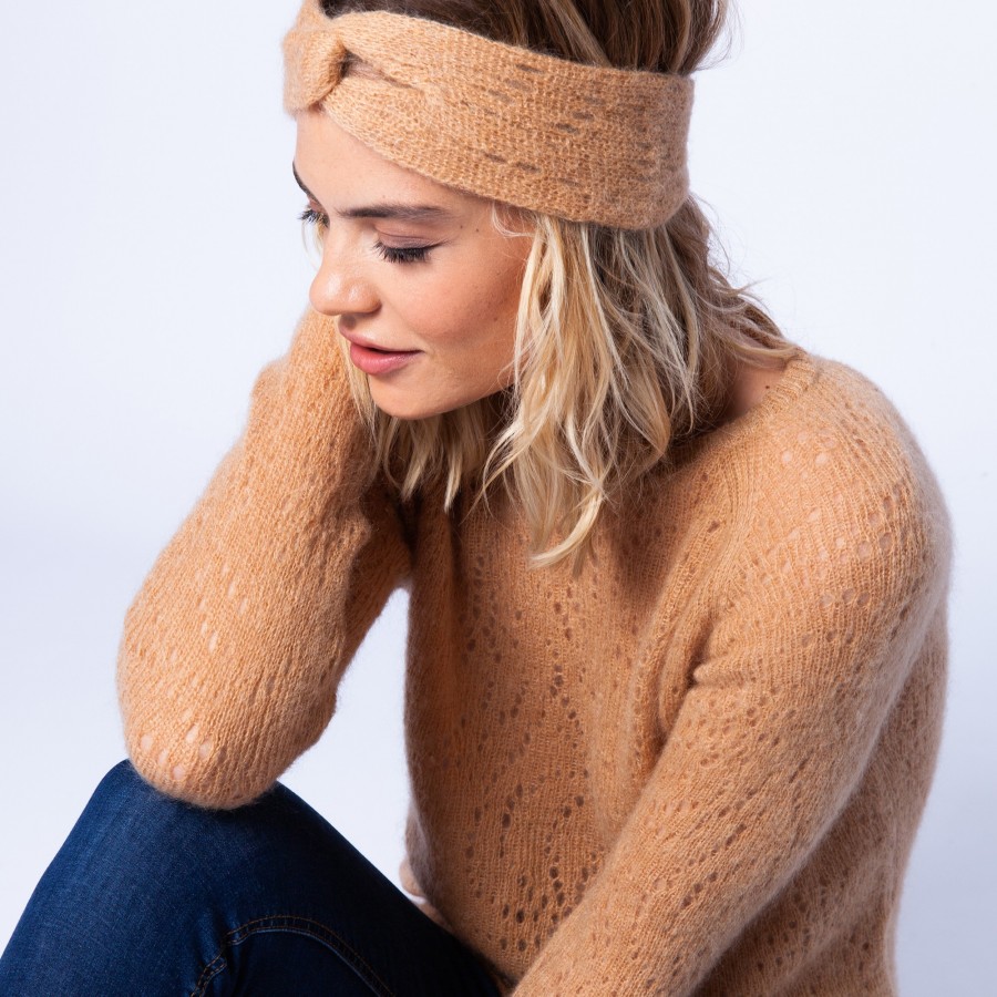 Mohair headband with hemstitching - Evadée Mohair headband with hemstitching - Evadée