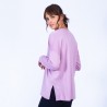 Pull col V boutonné en laine Gaëlle 6375 Laque - 52 Rouge