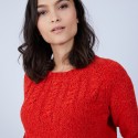 Pull avec torsades en soie et laine velours - Bahamas