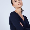 Pull col V en laine mérinos - Bahia 6640 marine - 05 Bleu marine