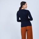 Pull col V en laine mérinos - Bahia 6640 marine - 05 Bleu marine