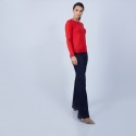 Pull col rond en laine mérinos - Berenice 6680 ecarlate - 52 Rouge