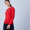Pull col rond en laine mérinos - Berenice 6680 ecarlate - 52 Rouge