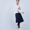 Pull col rond avec fente en laine mérinos - Betina