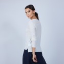 Pull col rond avec fente en laine mérinos - Betina