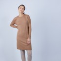 Robe col rond en laine mérinos - Blanche 6630 camel - 88 Camel